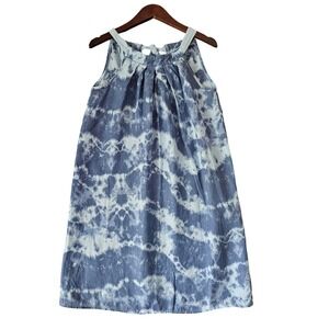 BELLAMBIA‎ Made in Italy Blue Tie Dye Sleeveless Linen Dress